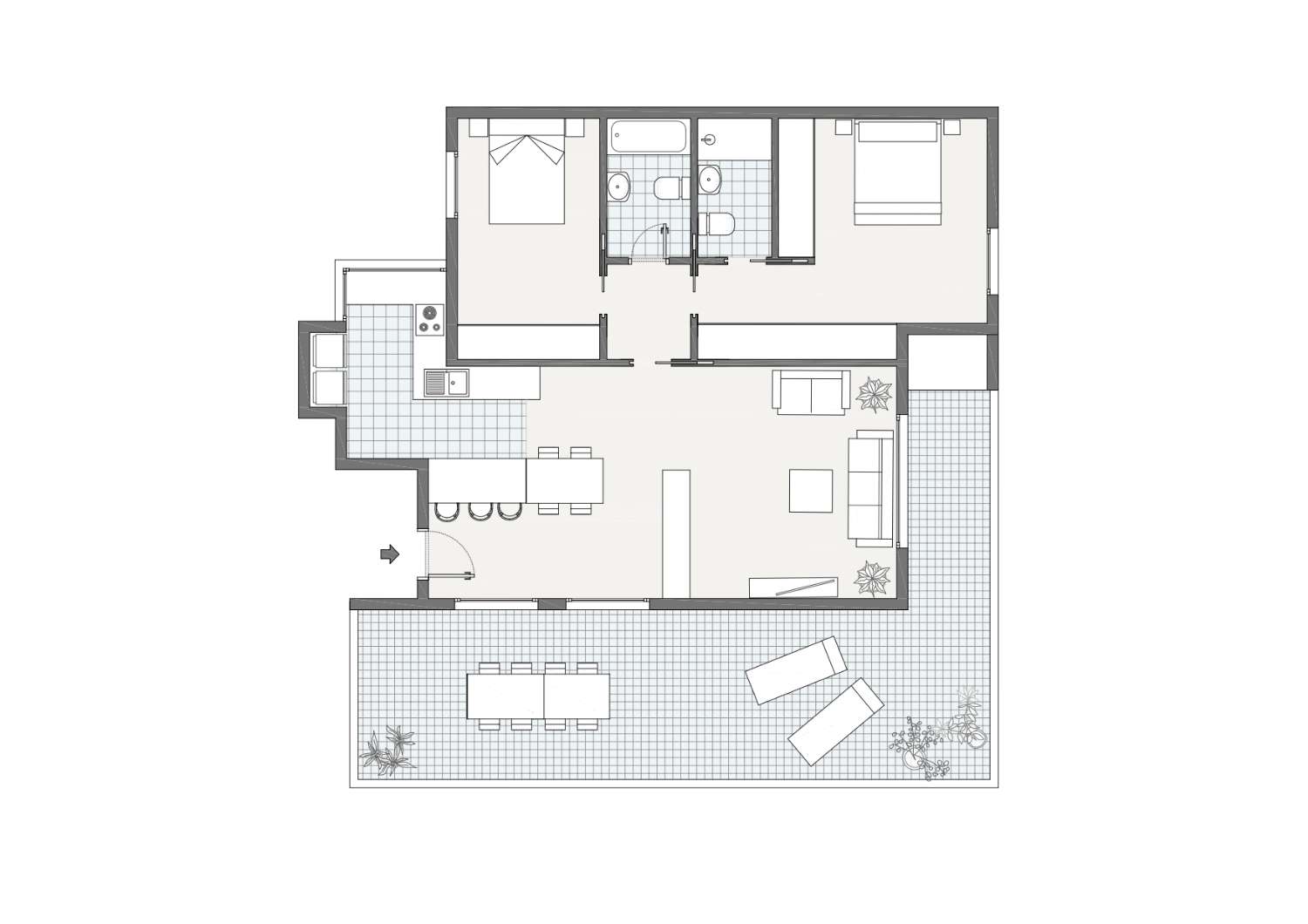 Modern and spacious apartment next to the golf course