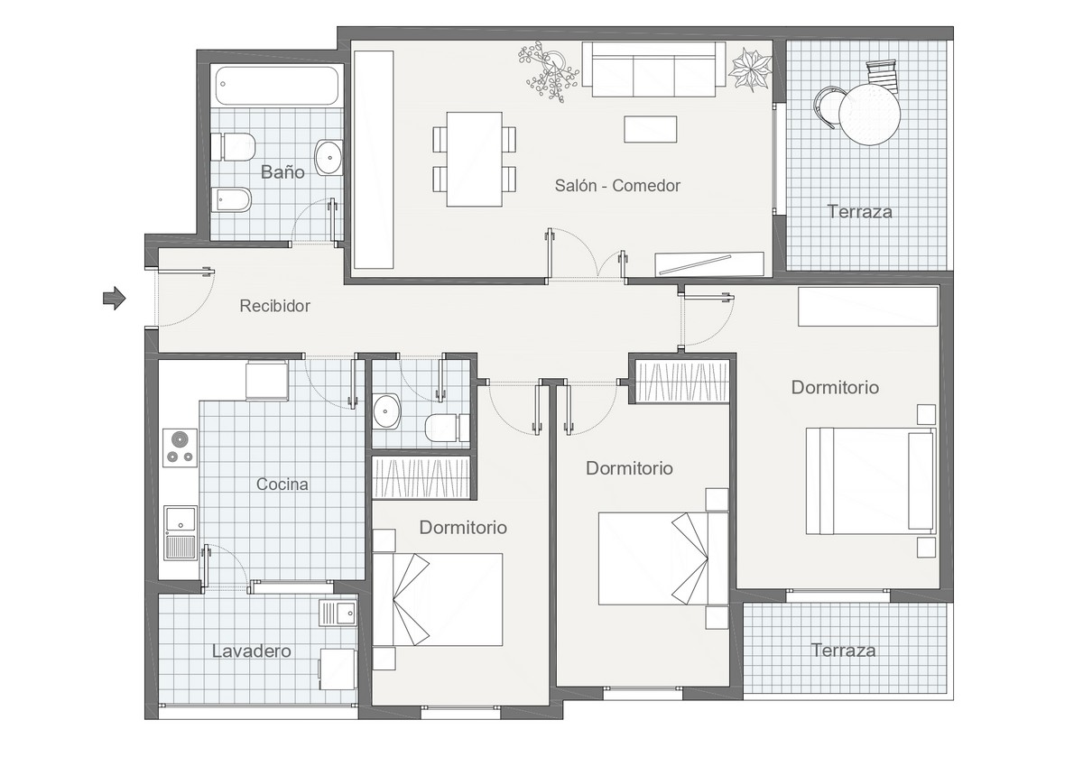 Geräumige 3-Schlafzimmer-Wohnung im Maracay-Komplex