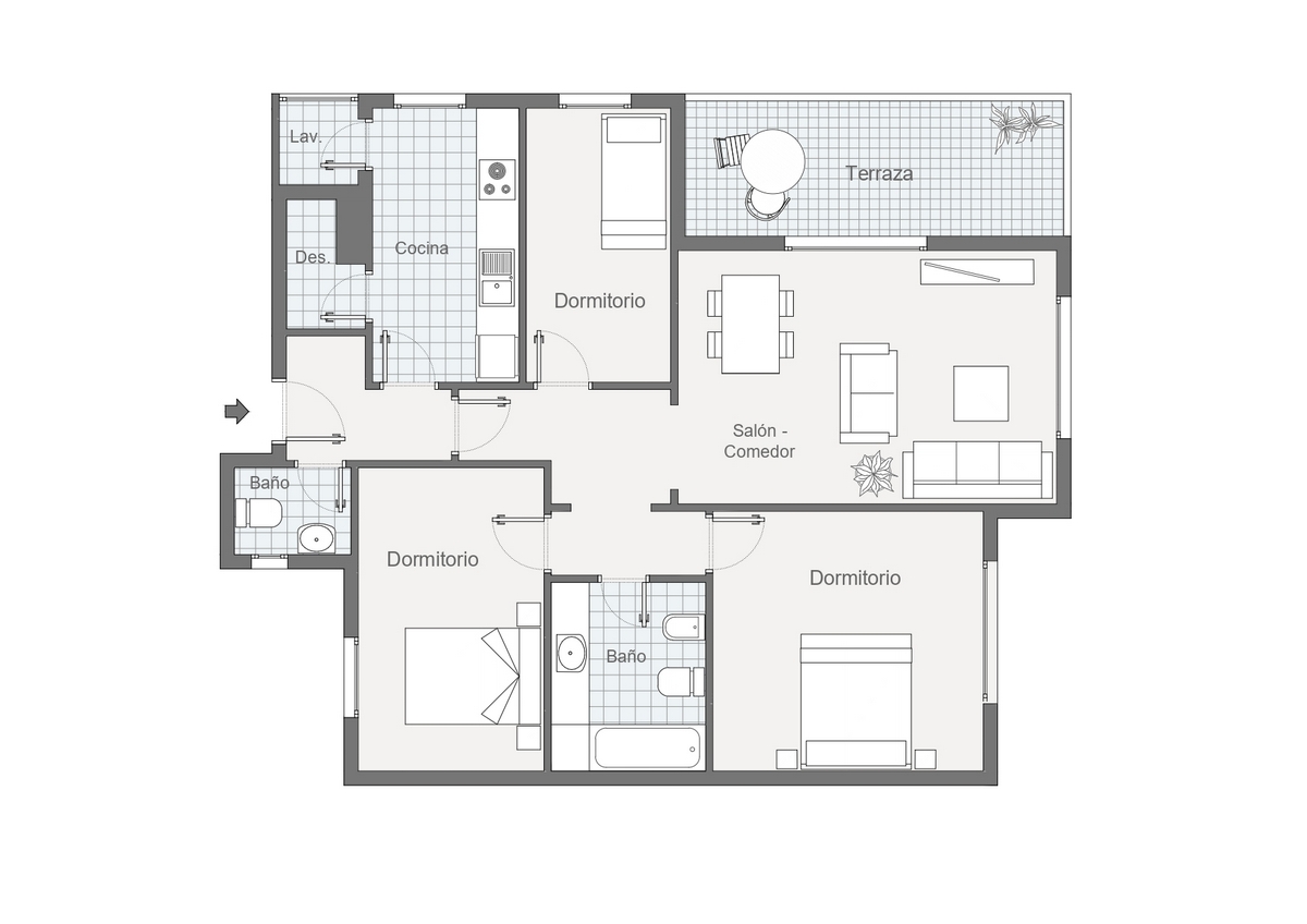 Spazioso appartamento con 3 camere da letto vicino al campo da golf