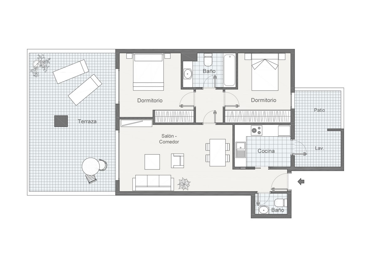 Exclusivo apartamento frente al mar con jardín privado en Complejo Marina Serena Golf
